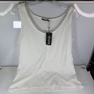 Boohoo Plus Basic Scoop Neck Sleeveless Vest T Shirt White Size 20